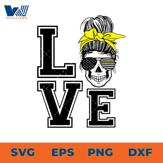 Love Dispatcher Skull Mom SVG