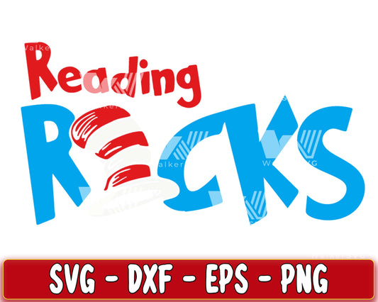 Reading Rocks SVG, EPS, PNG, DXF , cricut , file cut, for Cricut, Silhouette , digital download, Instant Download