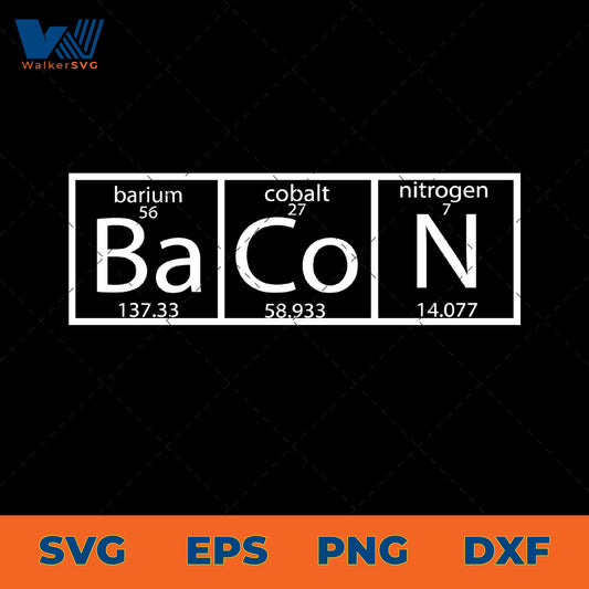 Funny Bacon Periodic Table SVG