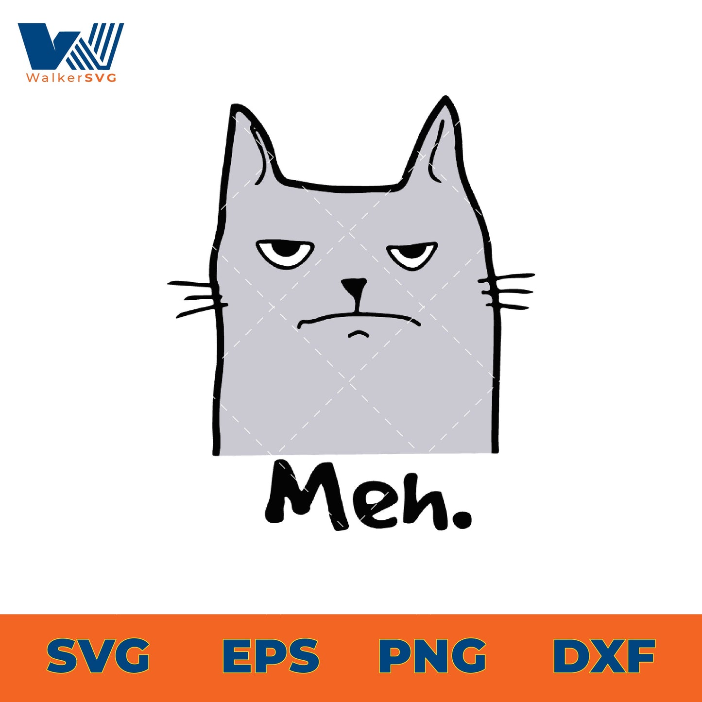 Funny Cat Meh SVG