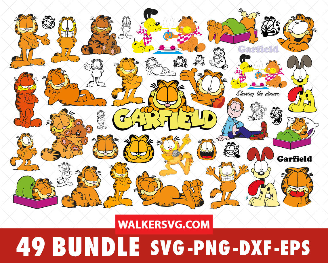 Garfield SVG Bundle - 200+ files Garfield SVG, EPS, PNG, DXF for Cricu ...