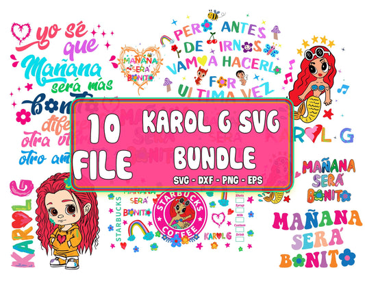 Mañana Será Bonito svg bundle ,10 file karol g SVG DXF EPS PNG, cricut , file cut , Silhouette, digital download, Instant Download
