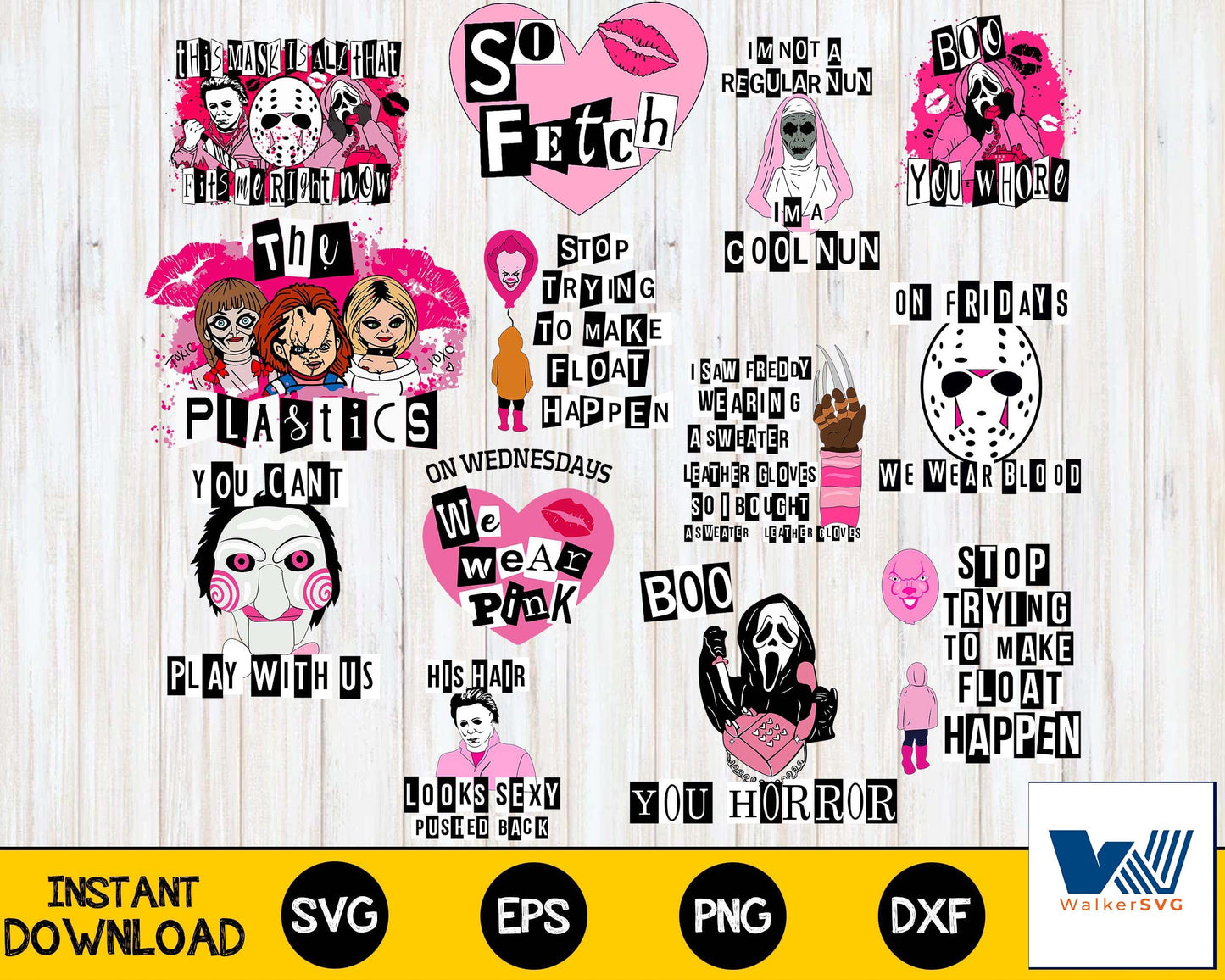 Mean Girls bundle svg,  60+ files Mean Girls svg ,bundle halloween svg, file cut , for Cricut,  Silhouette , digital download
