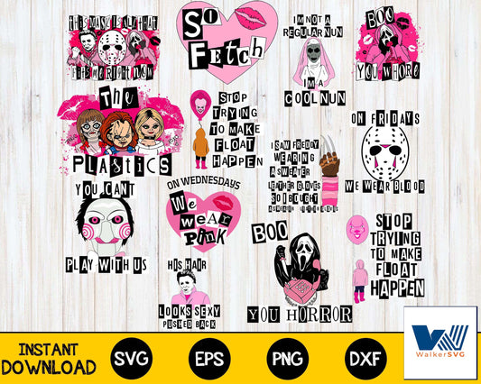Mean Girls bundle svg,  60+ files Mean Girls svg ,bundle halloween svg, file cut , for Cricut,  Silhouette , digital download