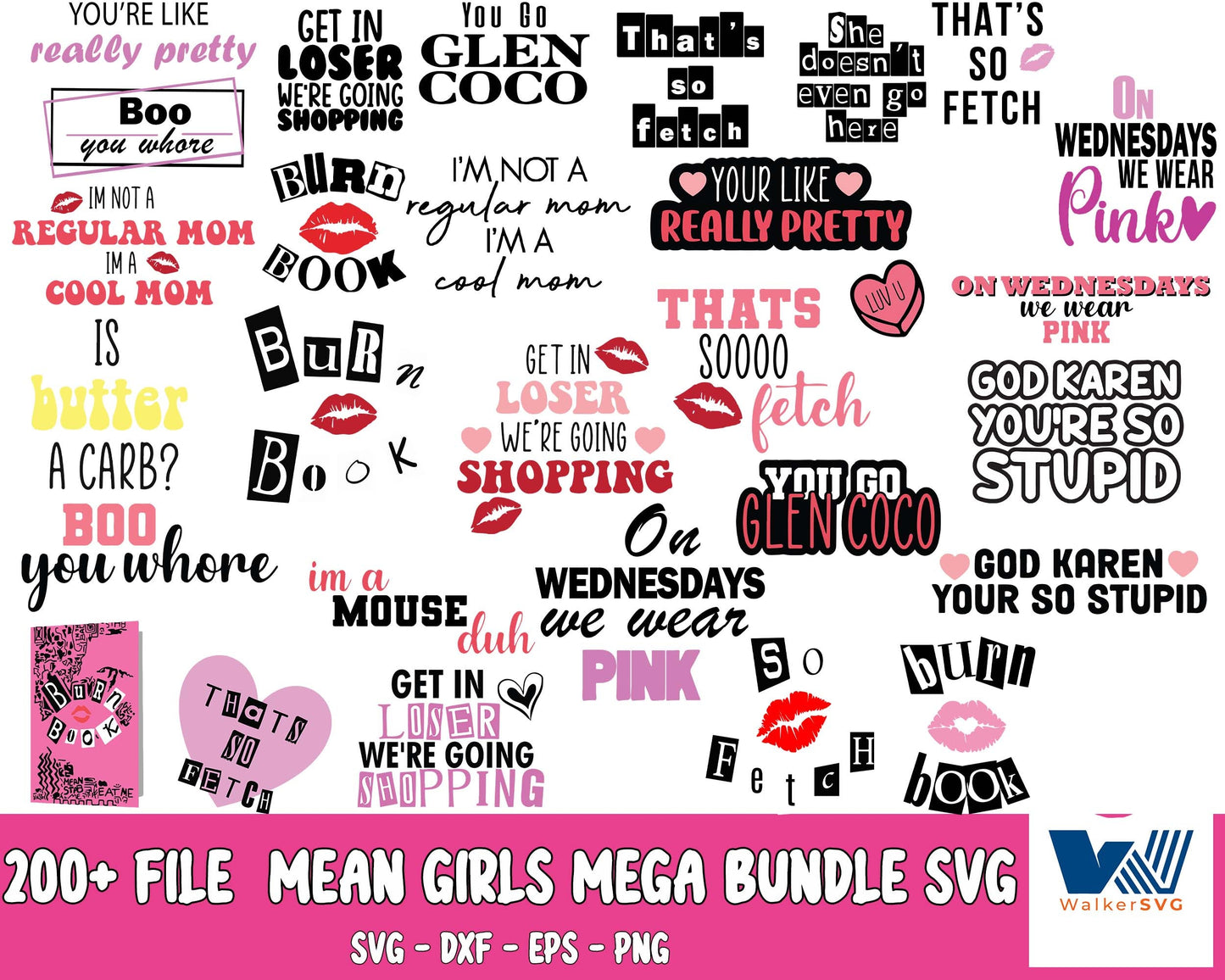 Mean Girls svg,200+ file  Mean Girls Bundle svg ,bundle halloween svg, file cut , for Cricut,  Silhouette , digital download