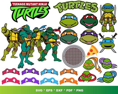 Ninja Turtles SVG Bundle - 1000+ files Ninja Turtles SVG, EPS, PNG, DXF for Cricut, Silhouette