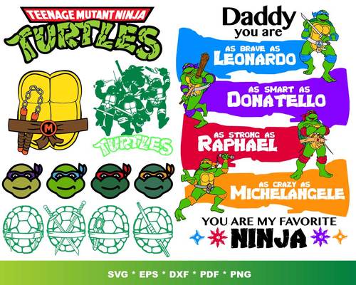 Ninja Turtles SVG Bundle - 1000+ files Ninja Turtles SVG, EPS, PNG, DXF for Cricut, Silhouette