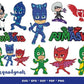 PJ Masks SVG Bundle - 150+ files PJ Masks SVG, EPS, PNG, DXF for Cricut, Silhouette