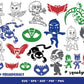 PJ Masks SVG Bundle - 150+ files PJ Masks SVG, EPS, PNG, DXF for Cricut, Silhouette