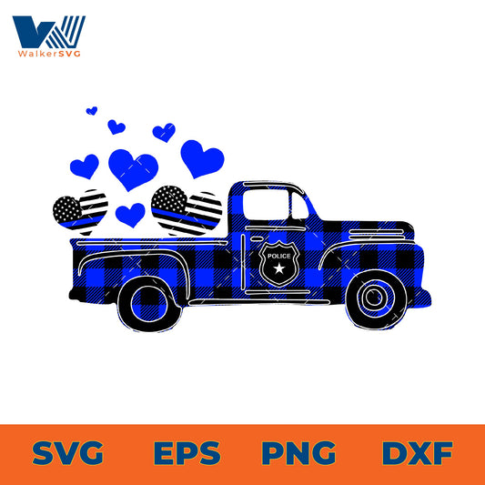 Back The Blue Truck SVG