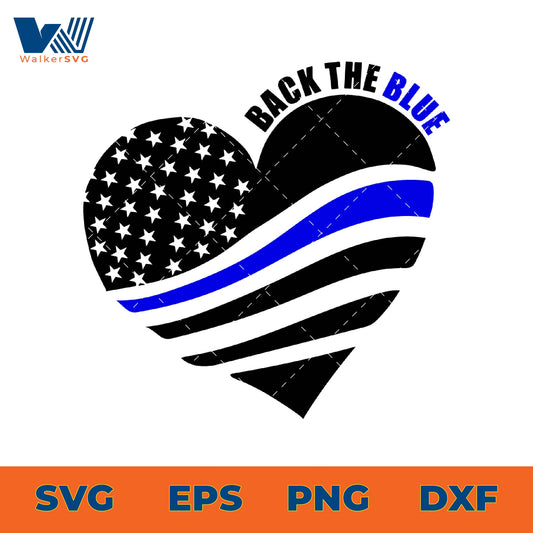 Back The Blue Heart SVG