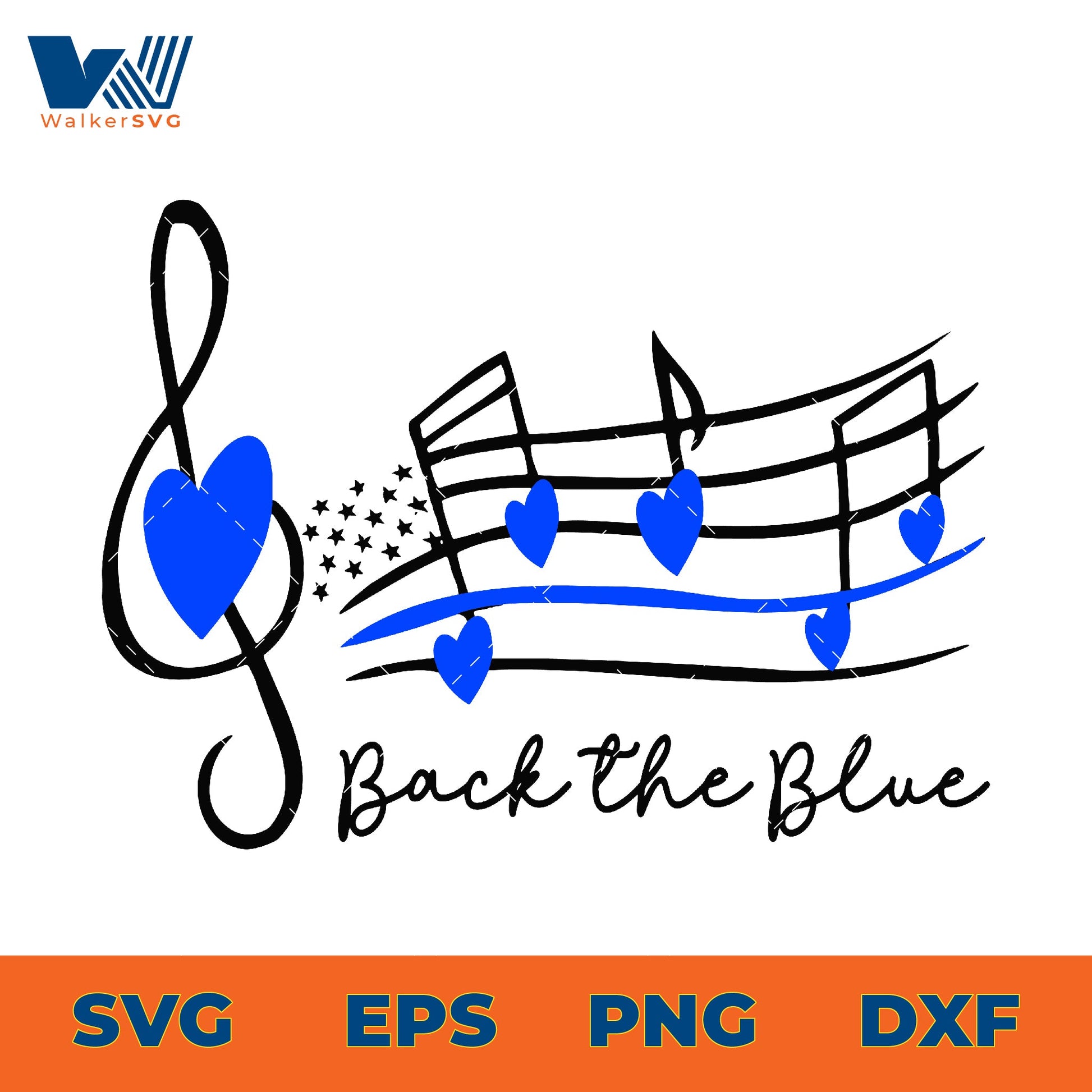 Back The Blue Song Notes SVG