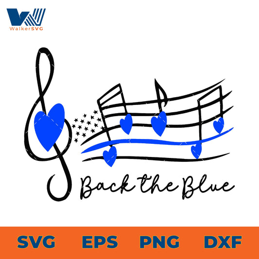 Back The Blue Song Notes SVG