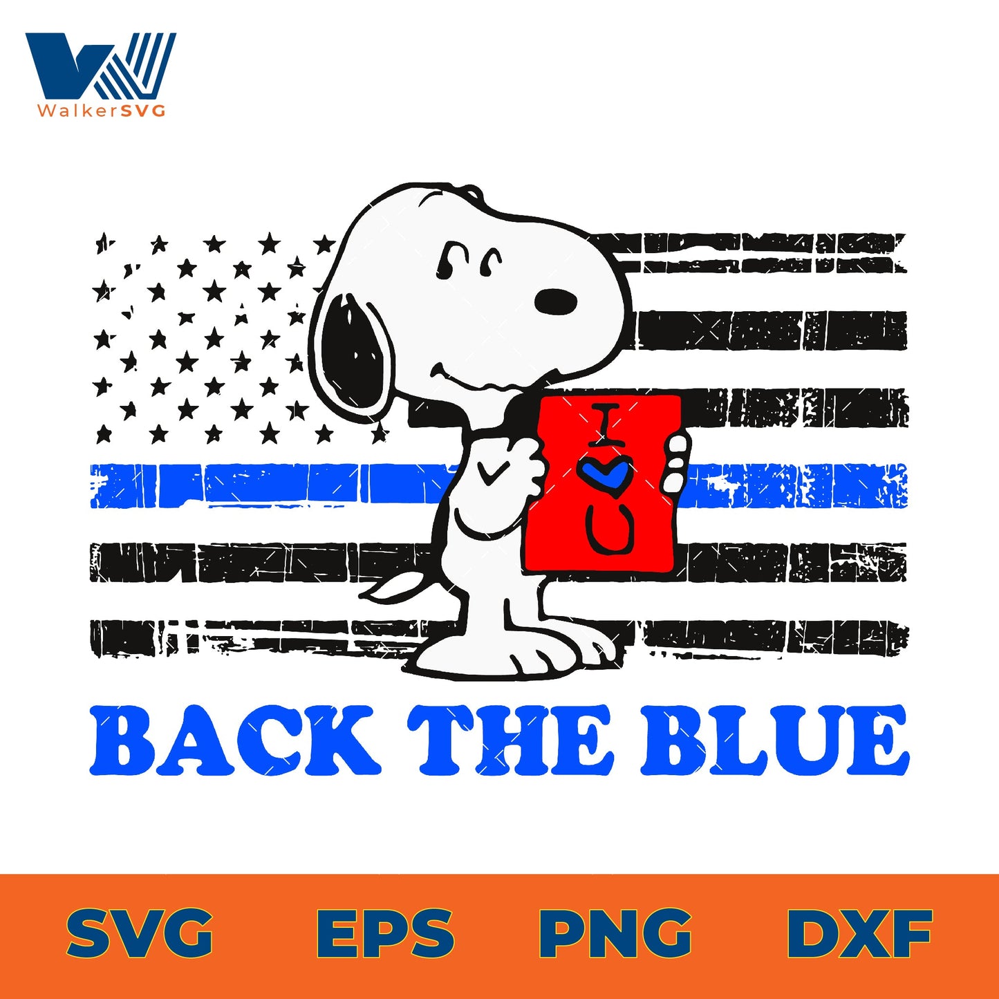 Snoopy Back The Blue SVG