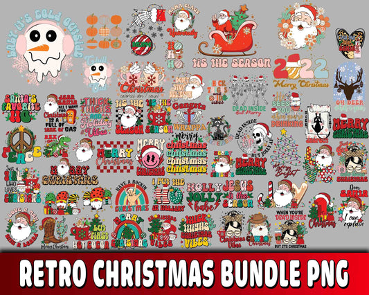Retro christmas bundle PNG , Mega bundle Retro christmas PNG 10 , file cut , Silhouette, digital download, Instant Download