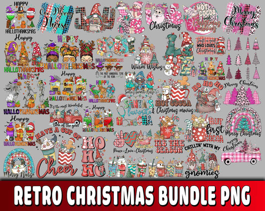 Retro christmas bundle PNG , Mega bundle Retro christmas PNG 3 , file cut , Silhouette, digital download, Instant Download
