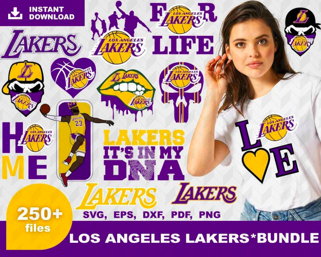 Lakers SVG Bundle - 250+ files Lakers SVG, EPS, PNG, DXF for Cricut, Silhouette
