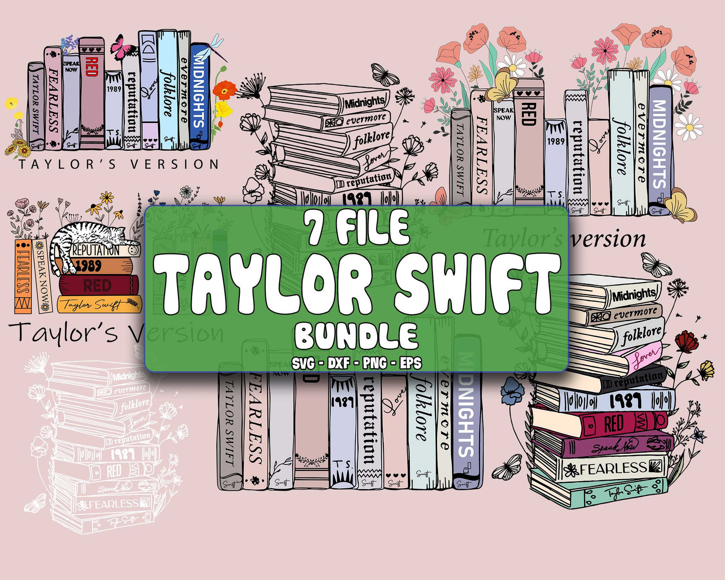 Taylor swift svg,Albums As Books svg,Taylor Albums Books  bundle SVG DXF EPS PNG, Different File Types , Cutting Image, File Cut , Digital Download, Instant Download