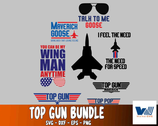 Top Gun  SVG Bundle, Talk To Me Goose svg, Maverick SVG, Top Gun Bundle SVG,Mega Bundle Top Gun svg  , file cut , for Cricut,  Silhouette , digital download