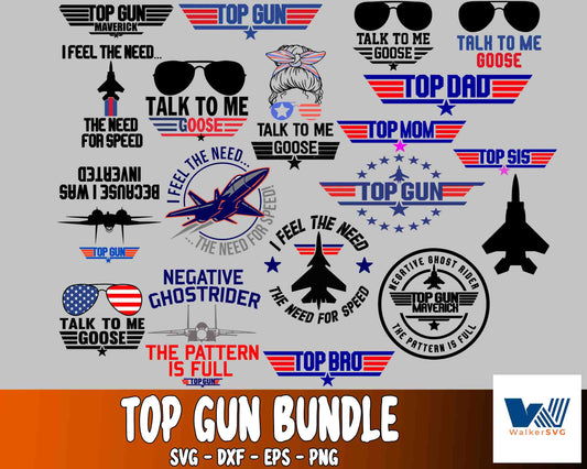 Top gun bundle svg , Top Gun SVG , Talk To Me Goose svg, Maverick SVG  ,Mega Bundle Top Gun svg , file cut , for Cricut,  Silhouette , digital download
