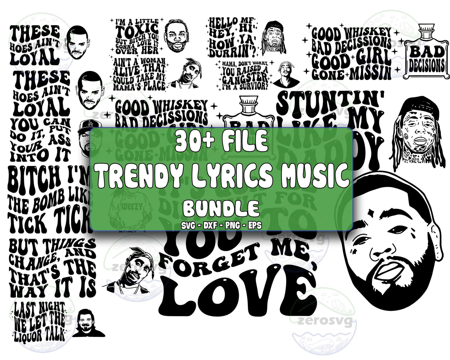 Trendy rap Svg Bundle svg, 30+ Trendy Lyrics Music Svg Bundle, Even Savage Bitches Go To Heaven SVG DXF EPS PNG, Different File Types , Cutting Image, File Cut , Digital Download, Instant Download