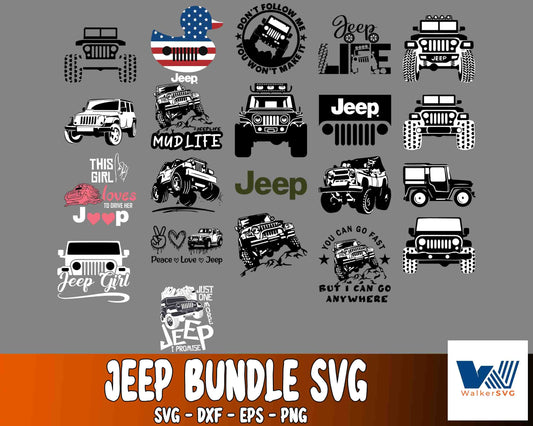 bundle jeep  SVG ,jeep svg, file cut , for Cricut,  Silhouette , digital download