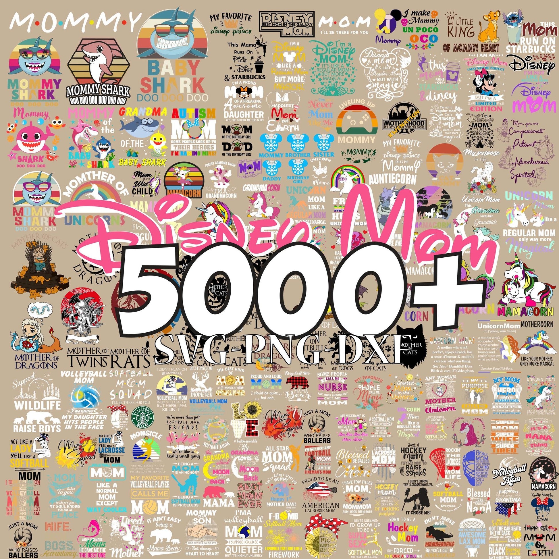 Mom SVG Bundle - 5000+ files Mom SVG, EPS, PNG, DXF for Cricut, Silhouette
