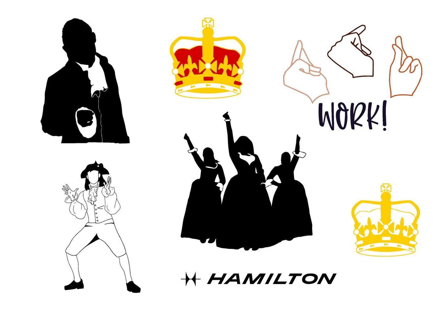 Hamilton SVG Bundle - 130+ files Hamilton SVG, EPS, PNG, DXF for Cricut, Silhouette
