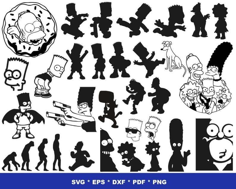 The Simpsons SVG Bundle - 1000+ files The Simpsons SVG, EPS, PNG, DXF for Cricut, Silhouette