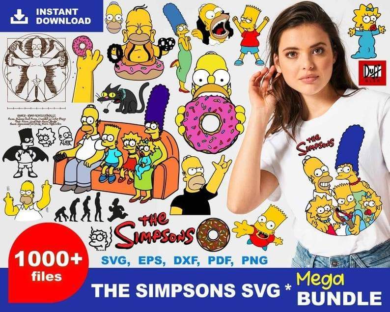 The Simpsons SVG Bundle - 1000+ files The Simpsons SVG, EPS, PNG, DXF for Cricut, Silhouette