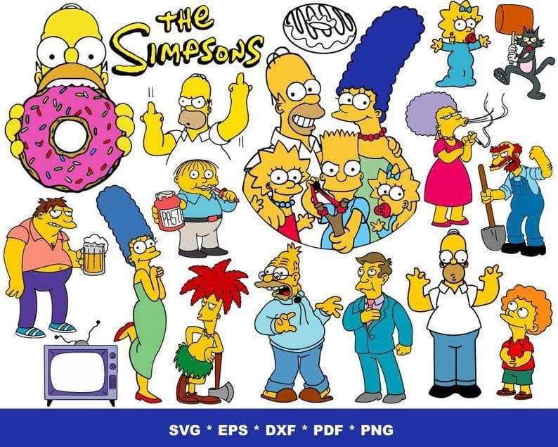 The Simpsons SVG Bundle - 1000+ files The Simpsons SVG, EPS, PNG, DXF for Cricut, Silhouette