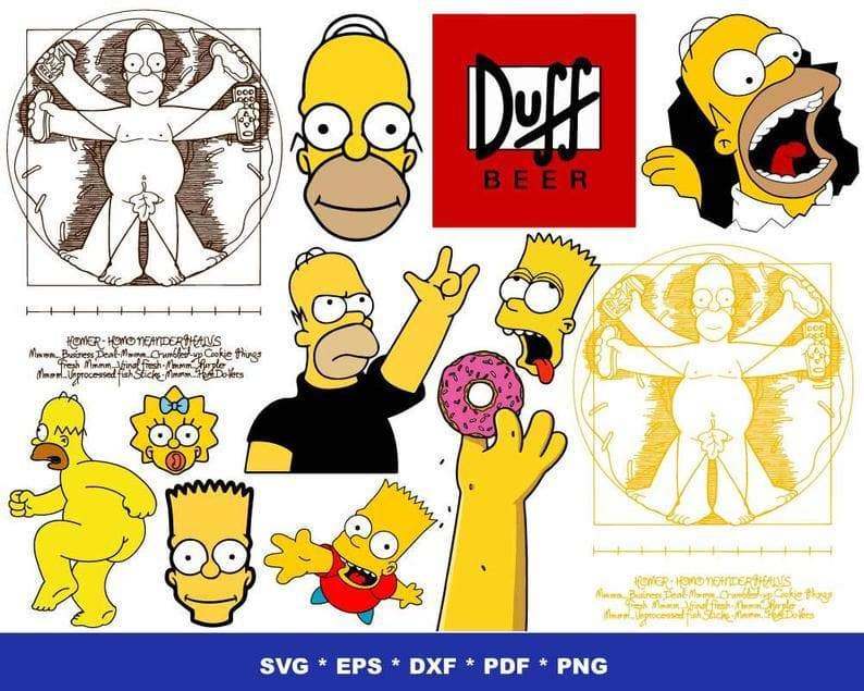 The Simpsons SVG Bundle - 1000+ files The Simpsons SVG, EPS, PNG, DXF for Cricut, Silhouette