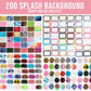 Splash Background PNG Bundle - 200+ files Splash Background PNG for Cricut, Silhouette