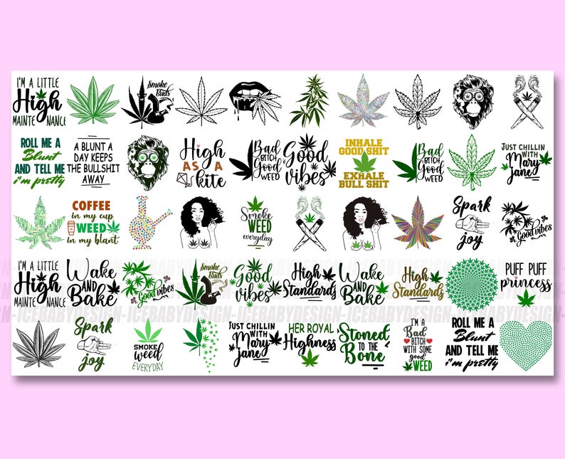Marijuana SVG Bundle - 500+ files Marijuana SVG, EPS, PNG, DXF for Cricut, Silhouette