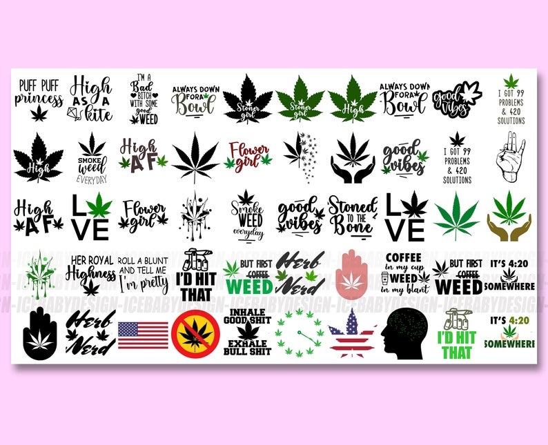 Marijuana SVG Bundle - 500+ files Marijuana SVG, EPS, PNG, DXF for Cricut, Silhouette