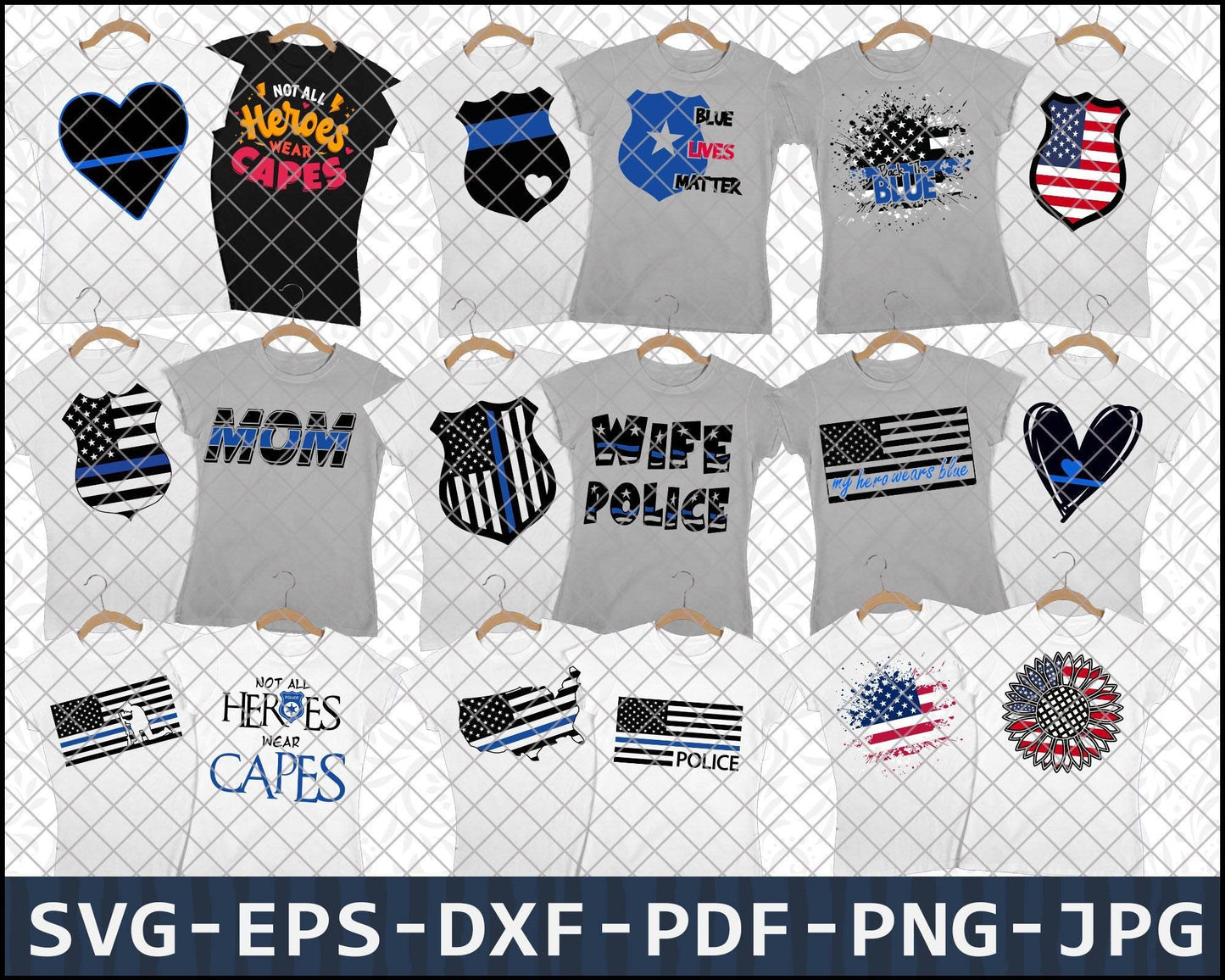 Police SVG Bundle - 1000+ files Police SVG, EPS, PNG, DXF for Cricut, Silhouette