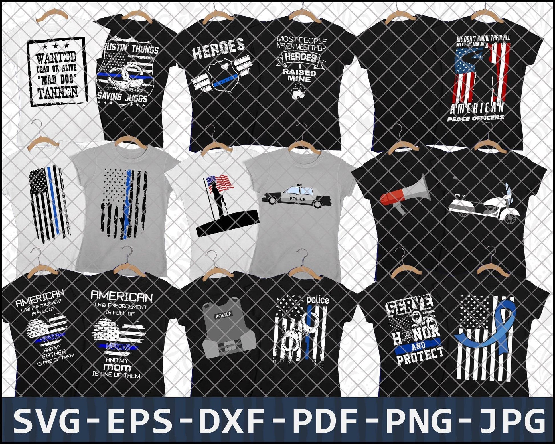 Police SVG Bundle - 1000+ files Police SVG, EPS, PNG, DXF for Cricut, Silhouette