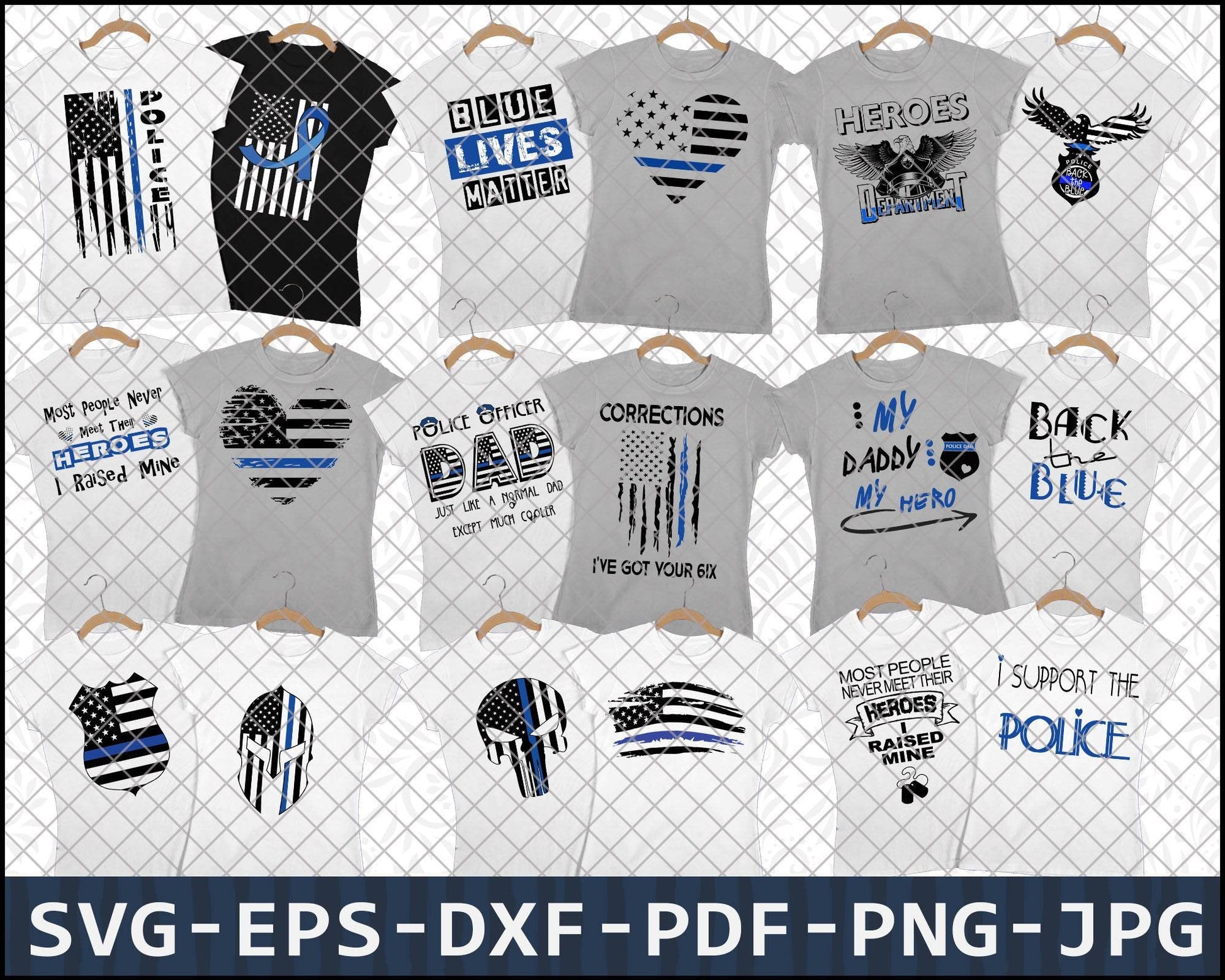 Police SVG Bundle - 1000+ files Police SVG, EPS, PNG, DXF for Cricut, Silhouette