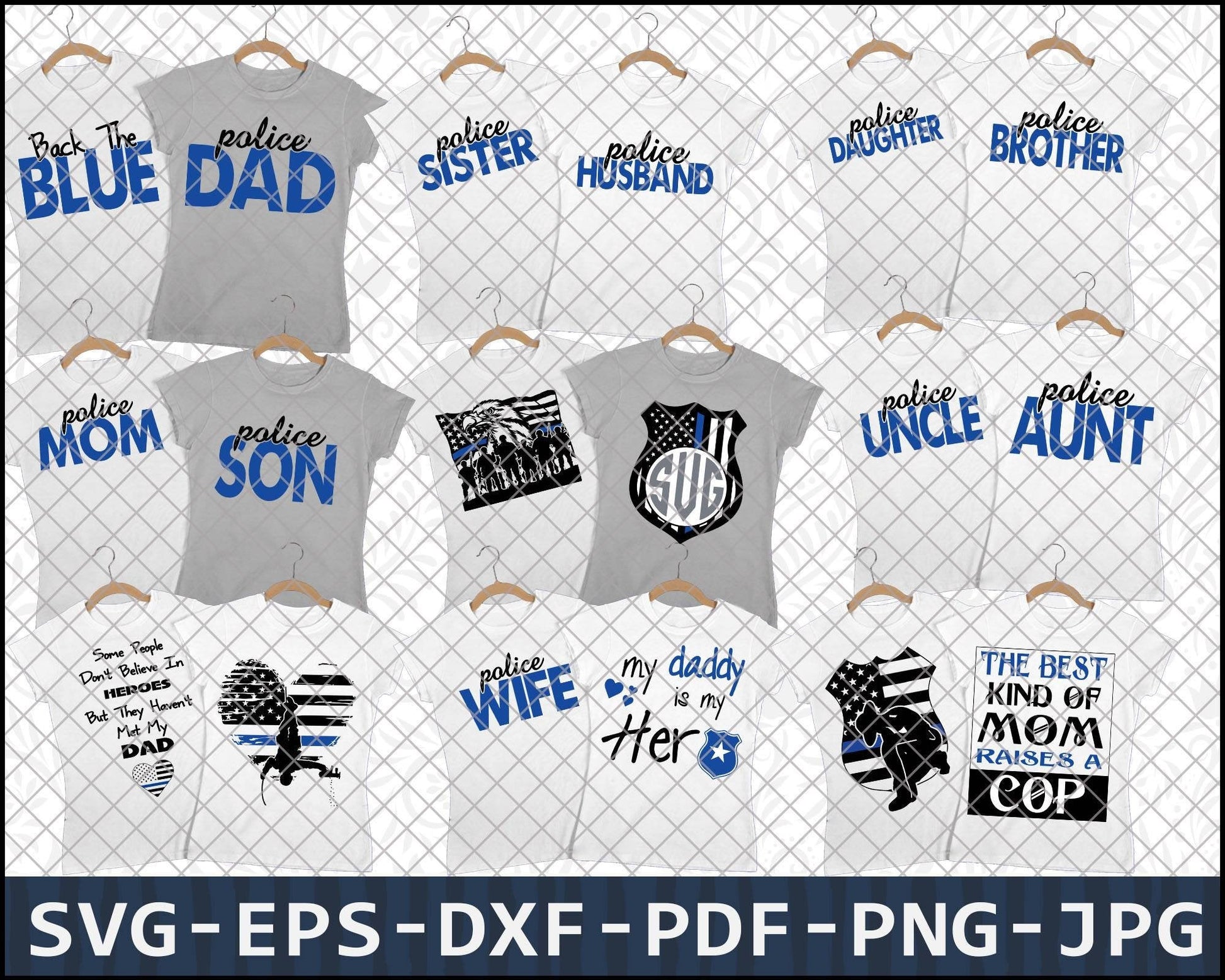 Police SVG Bundle - 1000+ files Police SVG, EPS, PNG, DXF for Cricut, Silhouette