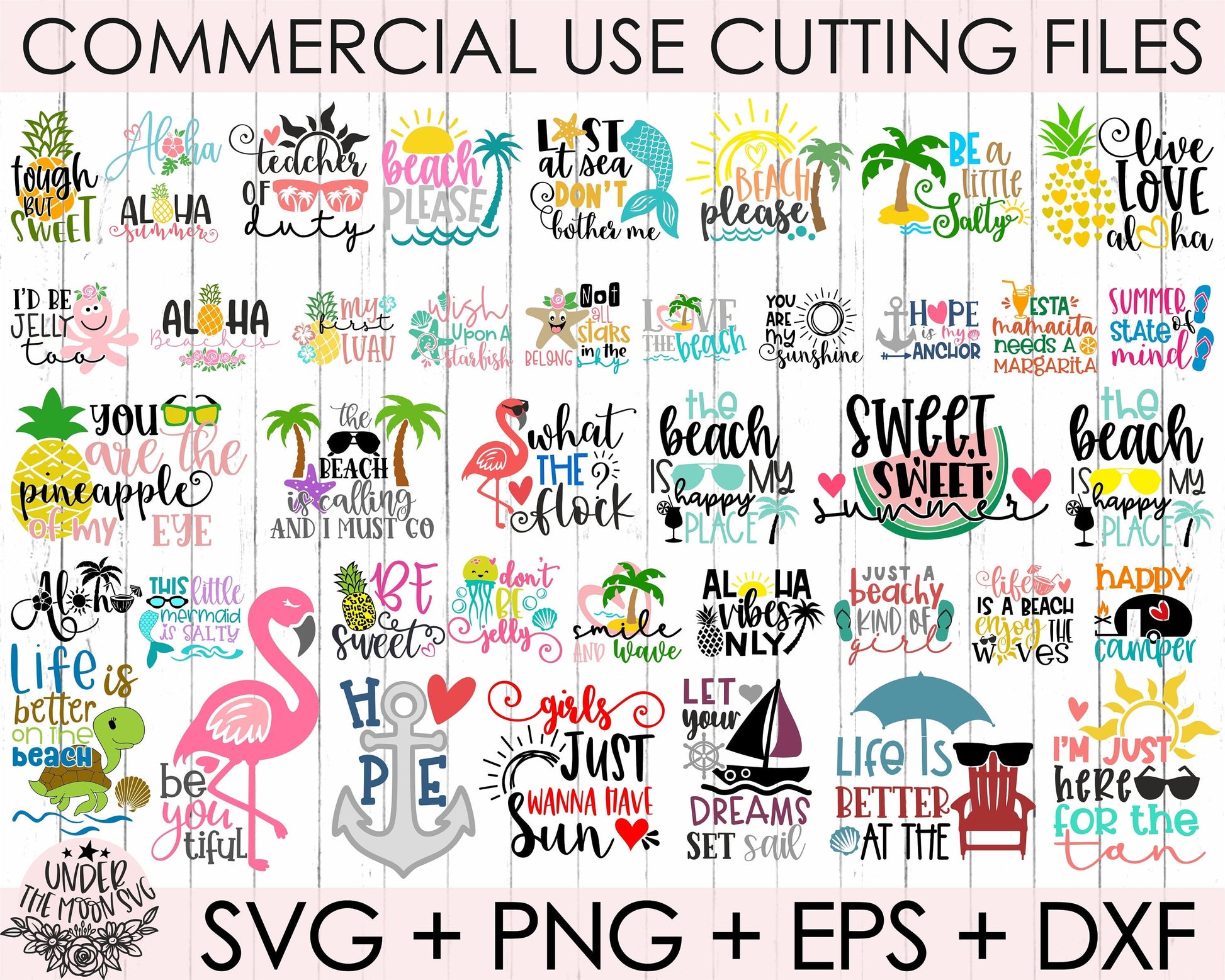 Summer Beach SVG Bundle - 190+ files Summer Beach SVG, EPS, PNG, DXF for Cricut, Silhouette